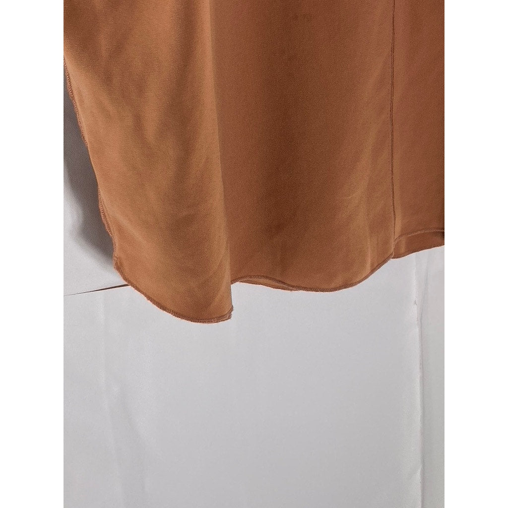 WILFRED Women's Rust Scoop-Neck Back-V Sleeveless Mini Dress SZ 8