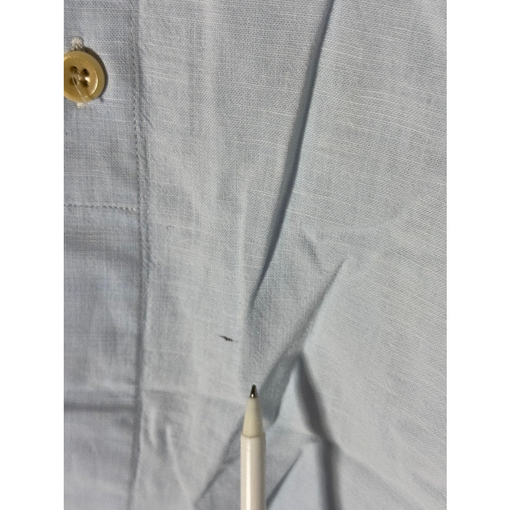 FOLK Men's Light Blue Linen Button-Up Long Sleeve Shirt SZ 2(S)