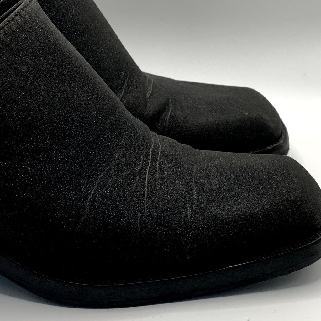 NODALETO Women's Black Shimmer Bulla Square-Toe Block-Heel Mules SZ 7