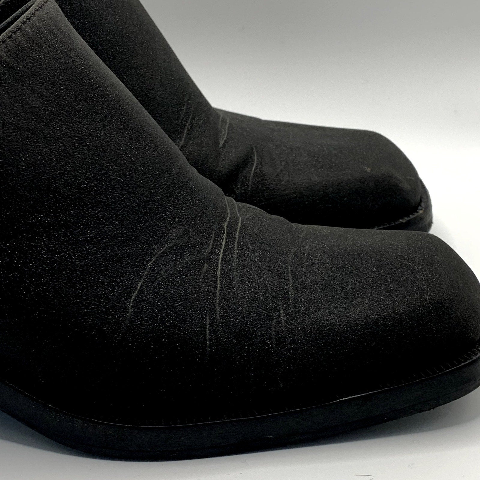 NODALETO Women's Black Shimmer Bulla Square-Toe Block-Heel Mules SZ 7