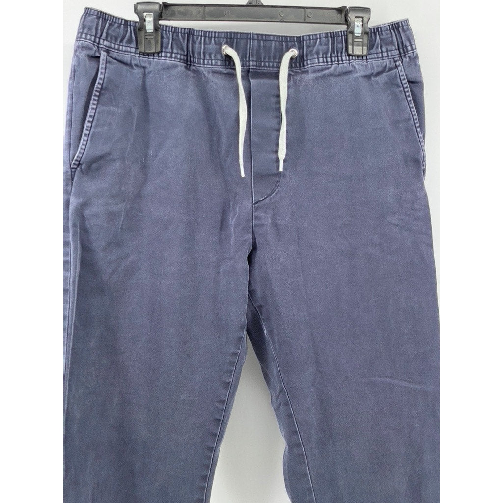 H&M L.O.G.G. Men's Navy Denim Slim-Fit Stretch Drawstring Jogger Pants SZ M