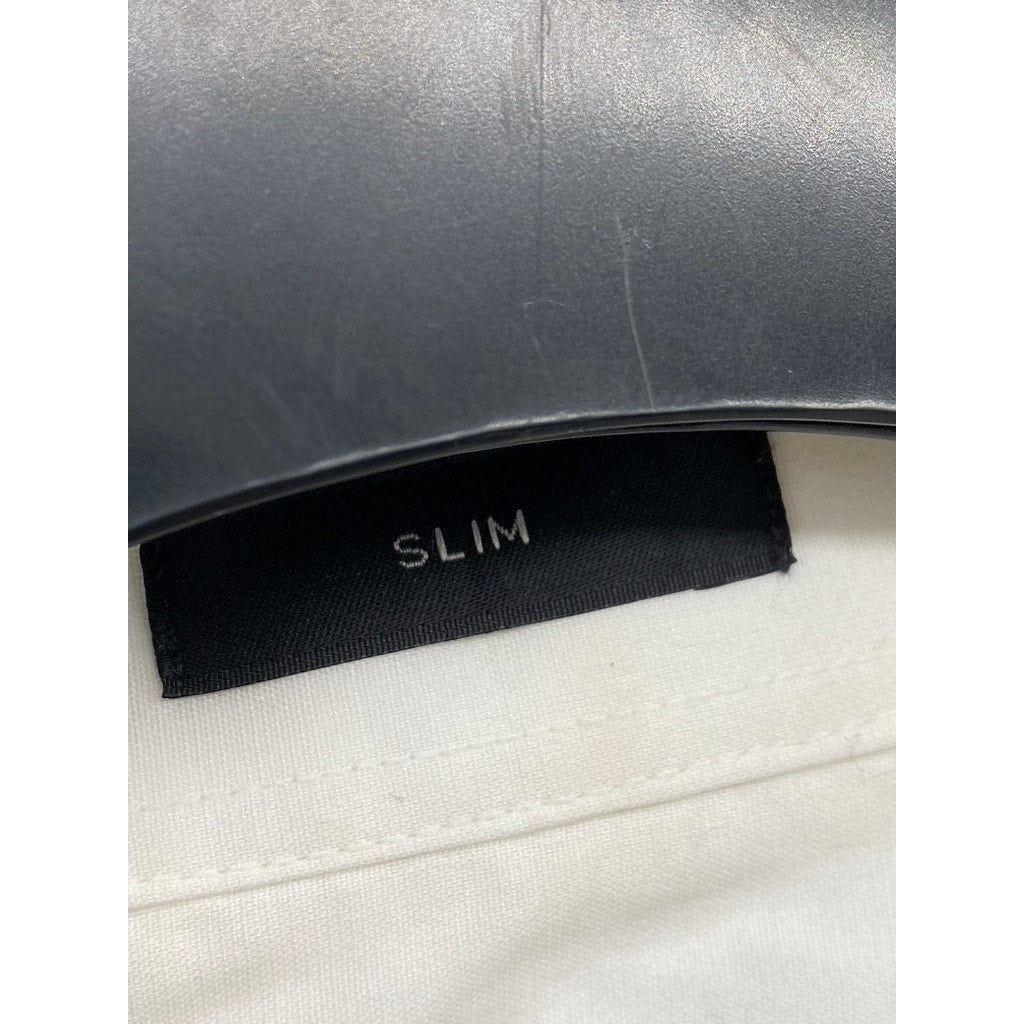 J.CREW Men's White Cotton Poplin Slim-Fit Button-Up Long Sleeve Shirt SZ S