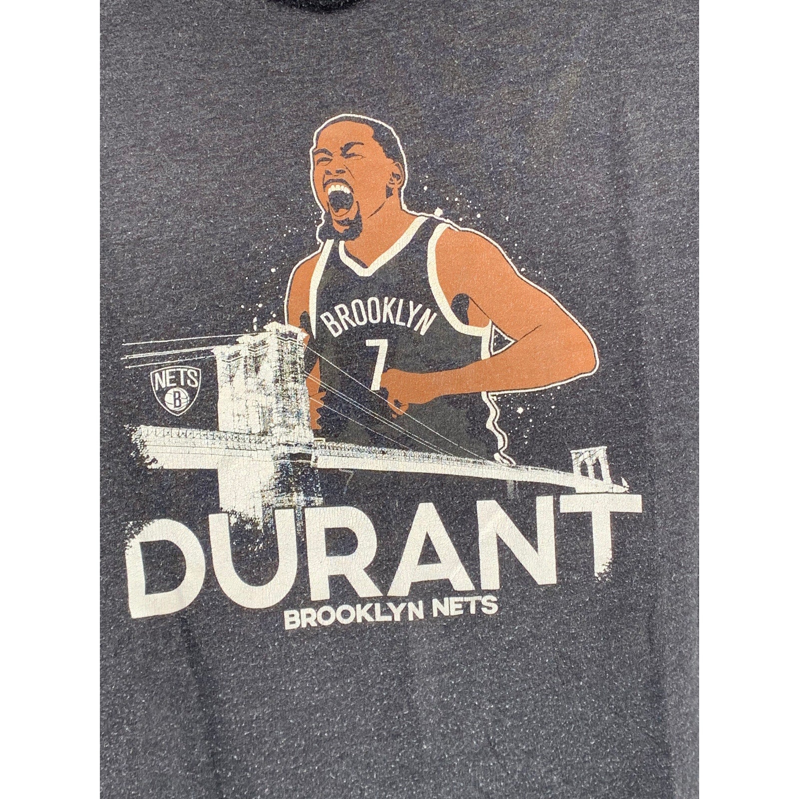 47' Men's Heathered Charcoal NBA Brooklyn Nets Kevin Durant Player T-Shirt SZ L