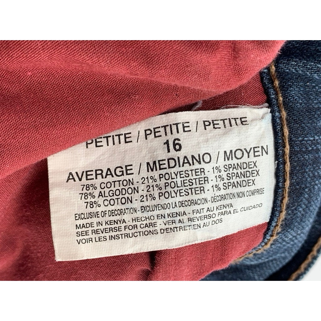 JEANSTAR Women's Petite Blue Denim Flare Jeans SZ 16P