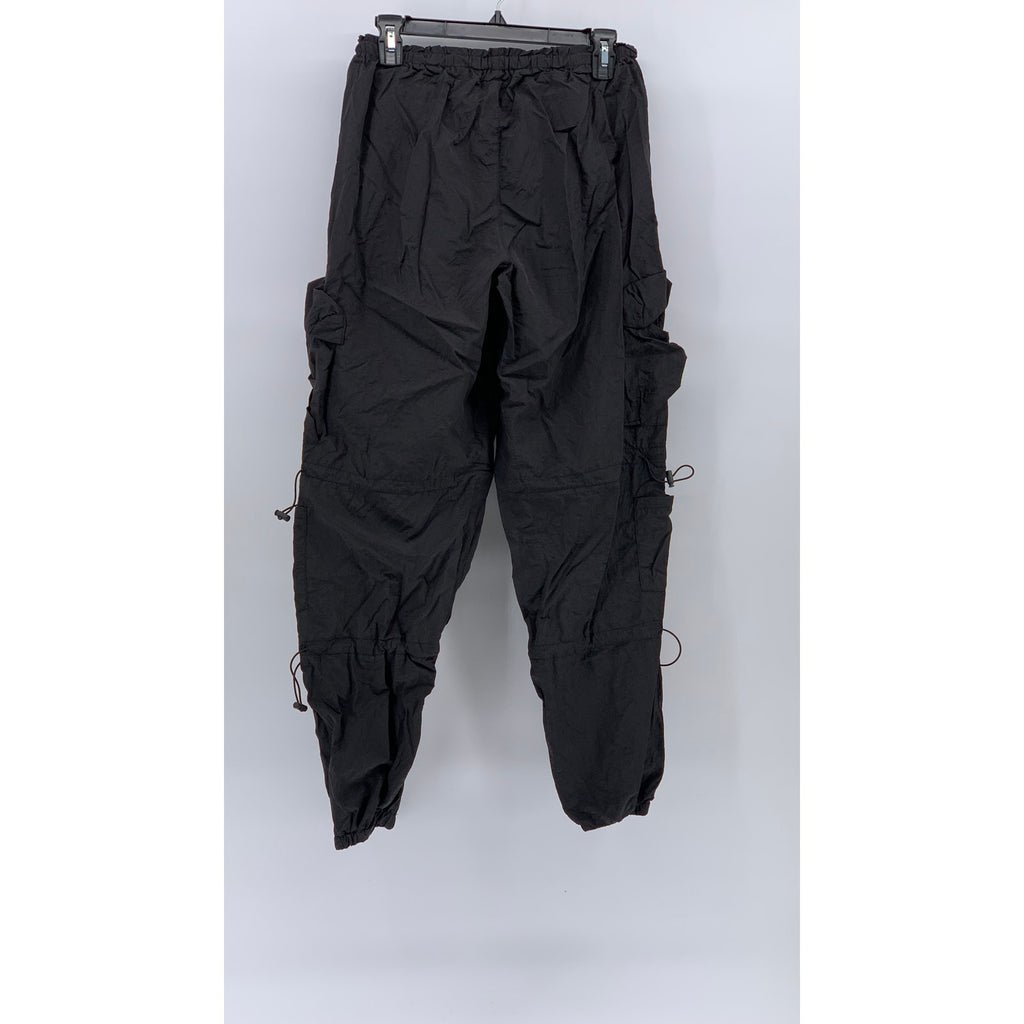 UNBRANDED Men's Black Bungee-Cord Pull-On Cargo jogger Pant SZ S
