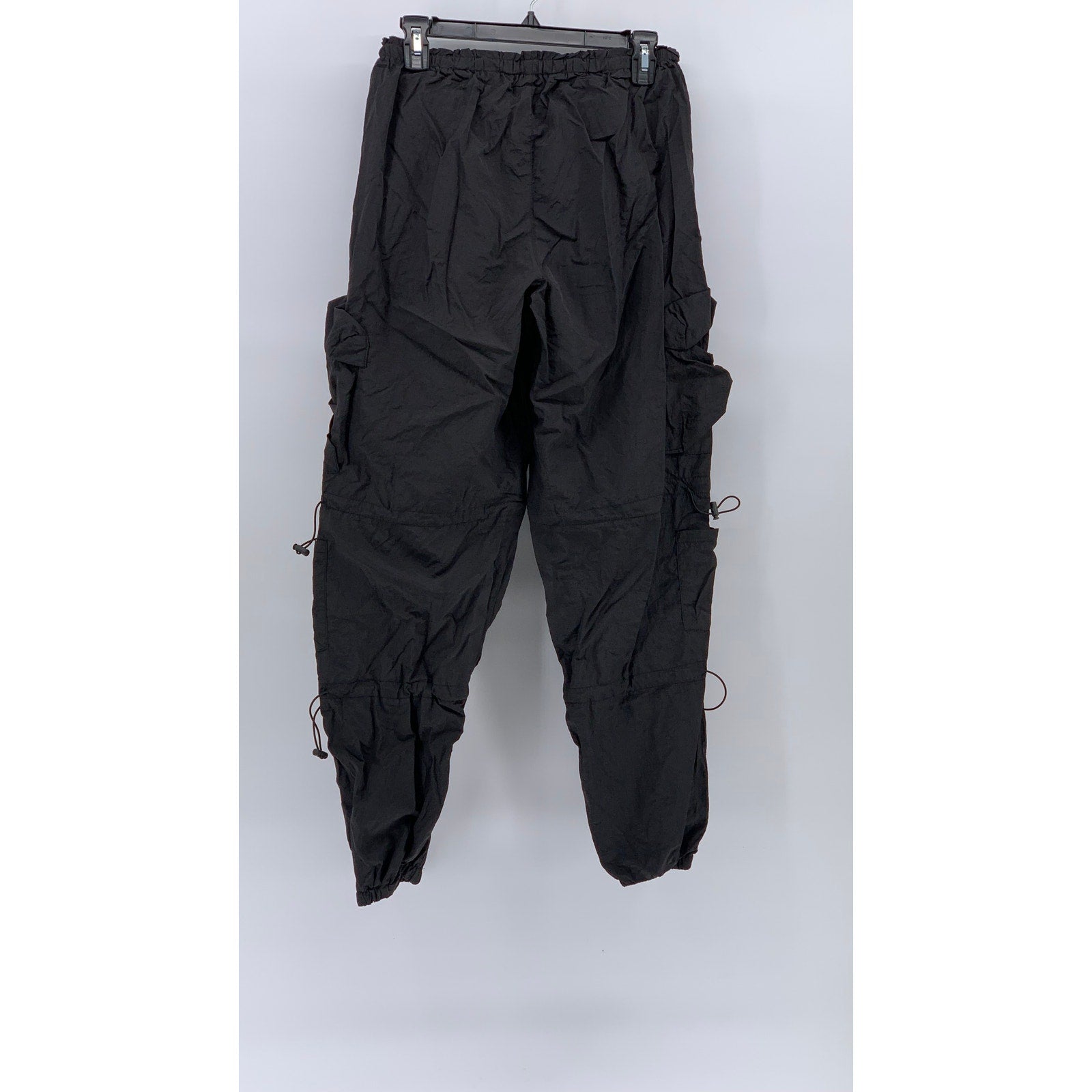 UNBRANDED Men's Black Bungee-Cord Pull-On Cargo jogger Pant SZ S