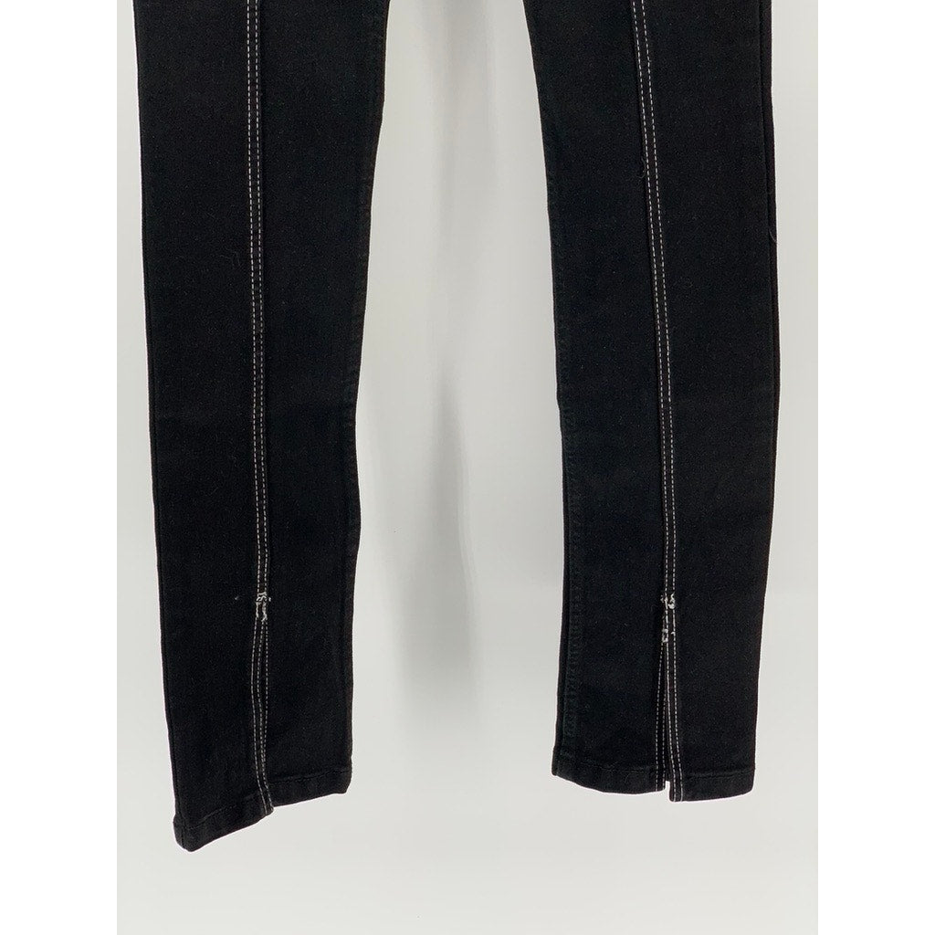 ZARA Women's Black Split Hem Skinny Jeans SZ 0