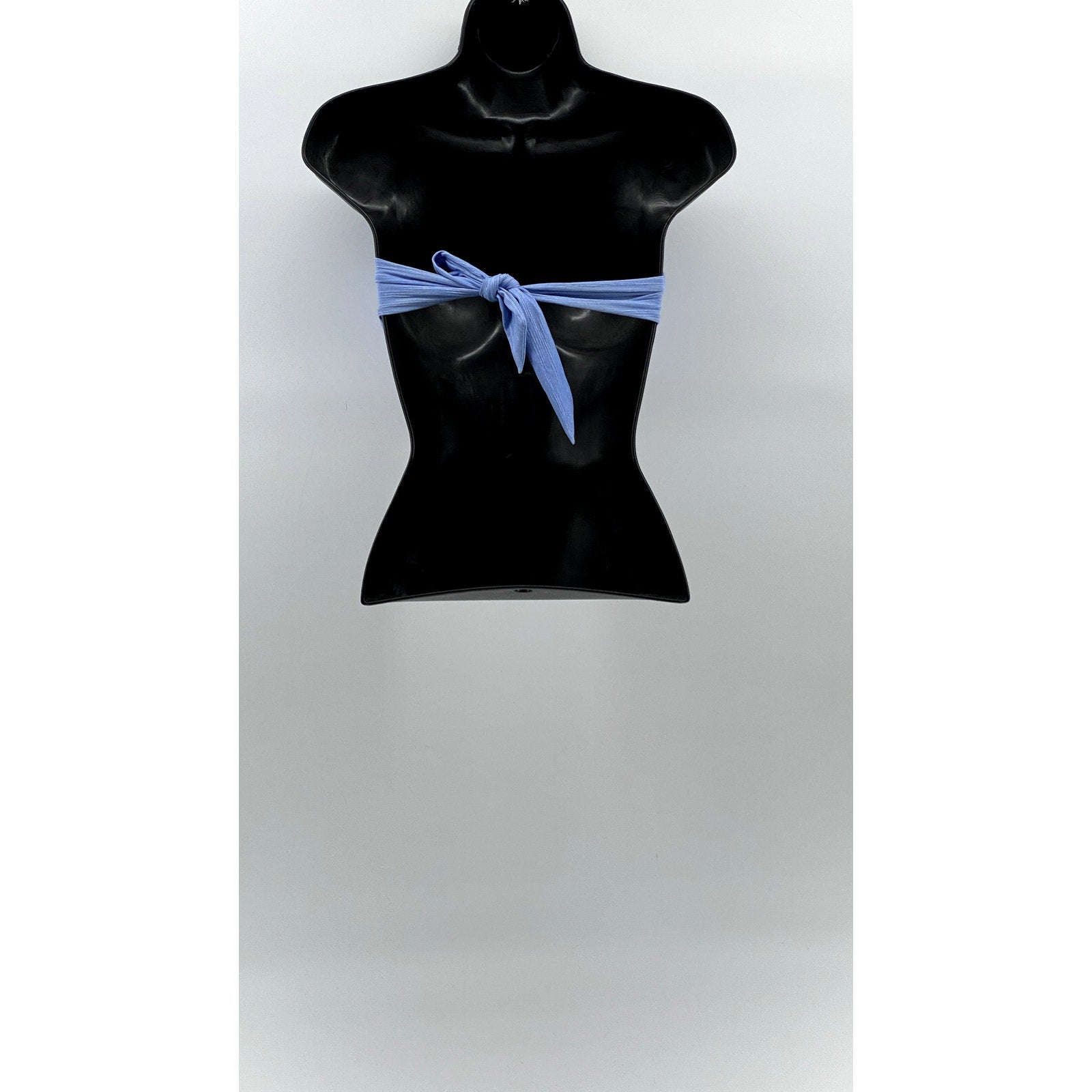HEIDI KLEIN Women's Blue Textured Strapless Twist Front Tie-Back Bikini Top SZ 1