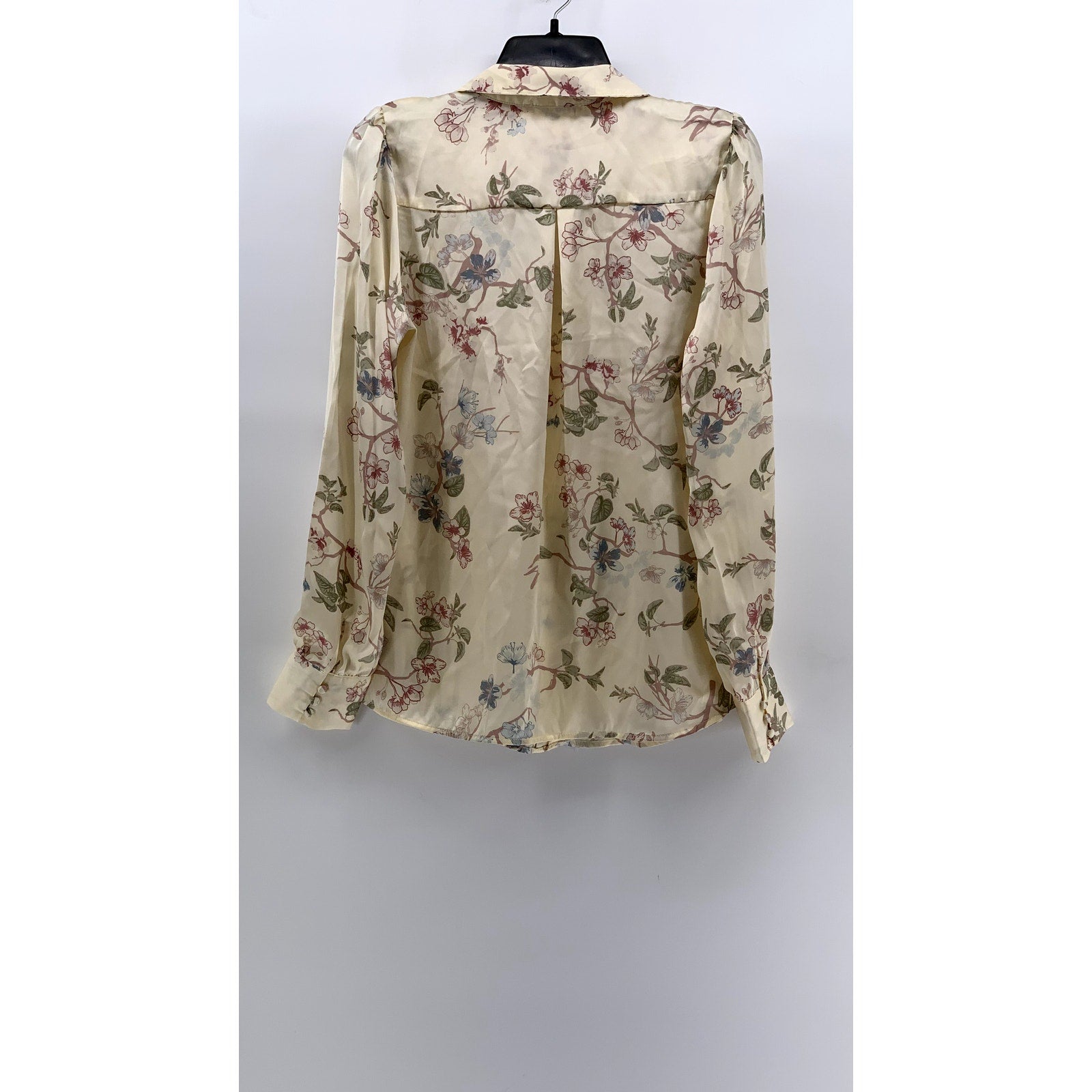 HARVER & BLAIRE LONDON Women's Cream Floral Button-Up Long Sleeve Top SZ M