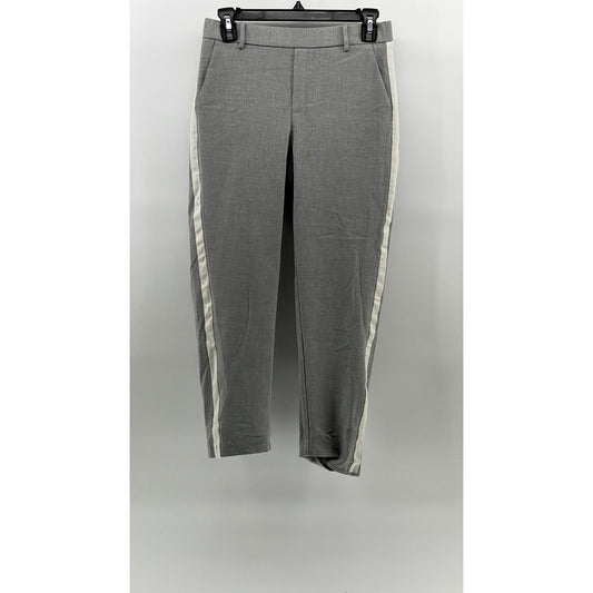 ZARA TRAFALUC Women's Gray-White Side Stripe Cropped Pull-On Pant SZ XS