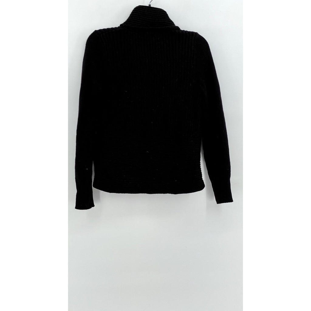 H&M BASIC Women's Black Rib Knit Open-Front Cardigan SZ S