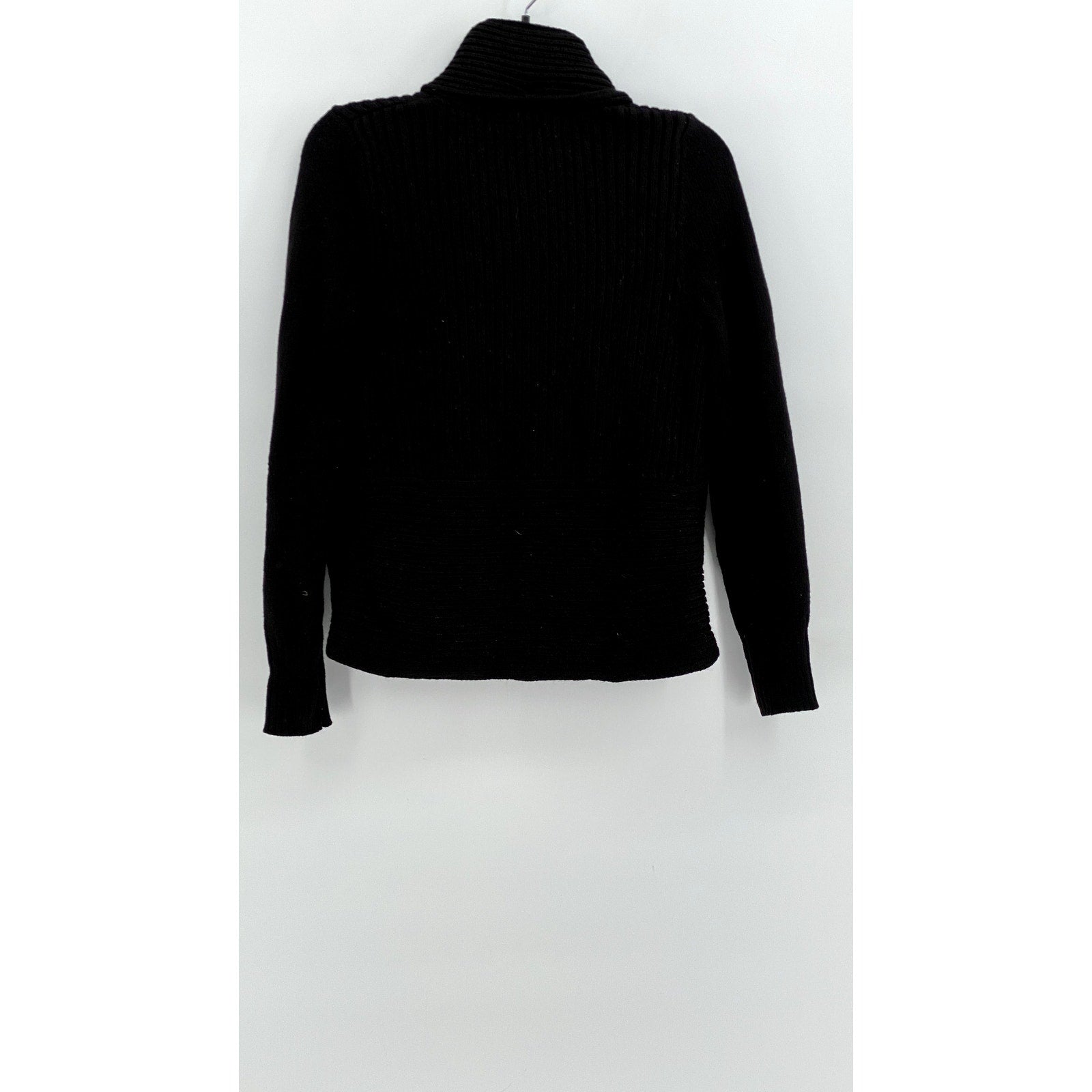 H&M BASIC Women's Black Rib Knit Open-Front Cardigan SZ S