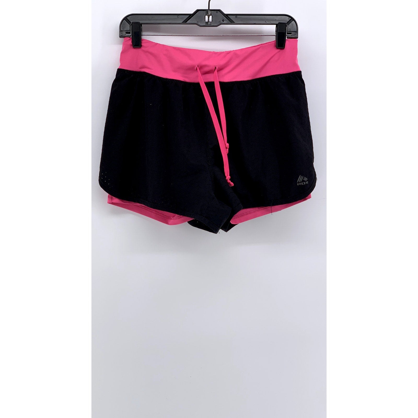 RBX Performance Women's Black-Pink Mesh Active Shorts SZ S