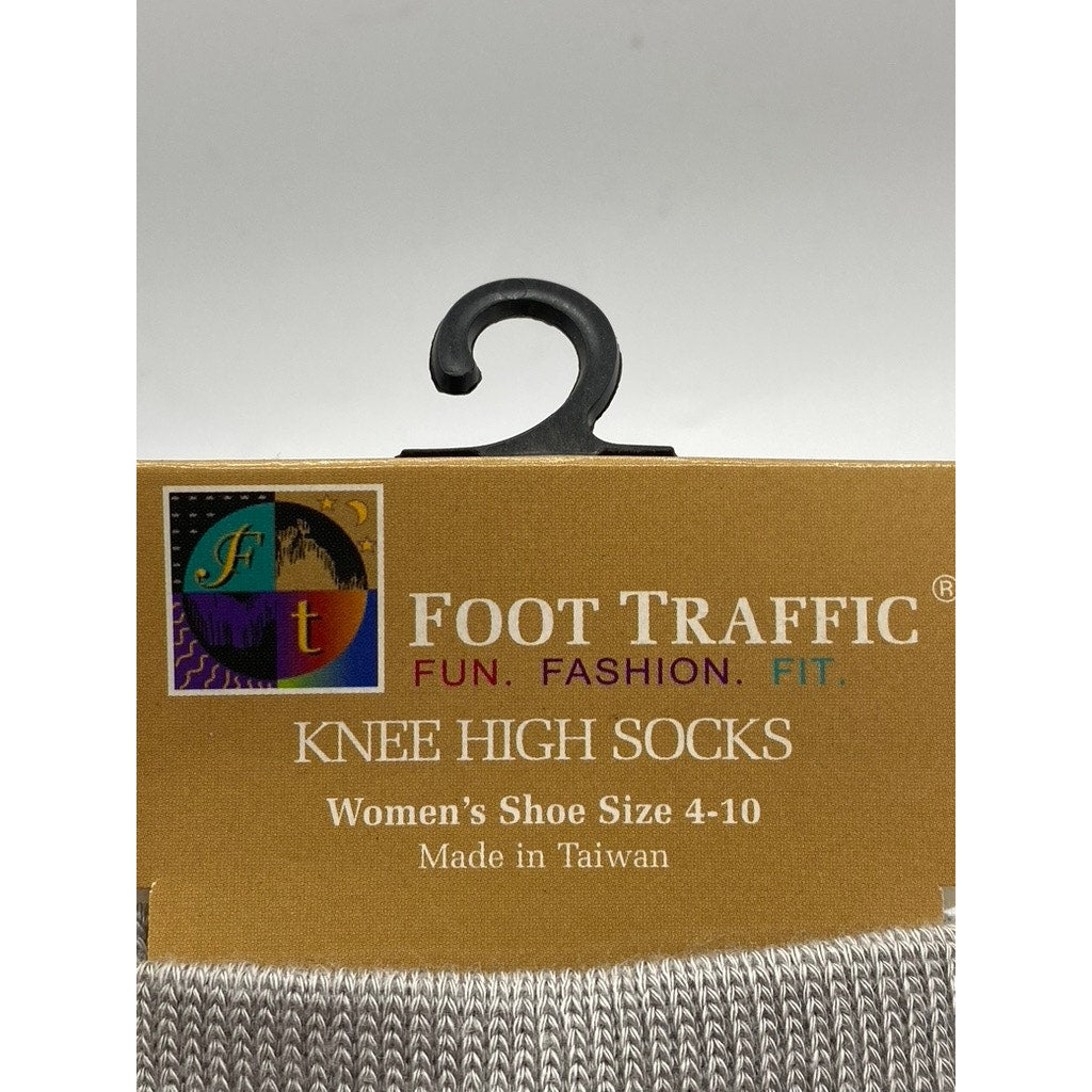 FOOT TRAFFIC Women's Gray Sushi Print Pull-On Knee High Knit Socks SZ OS