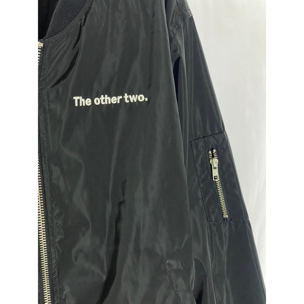 THREADFAST Unisex Adult Black Custom-Made 'The Other Two' Bomber Jacket SZ M
