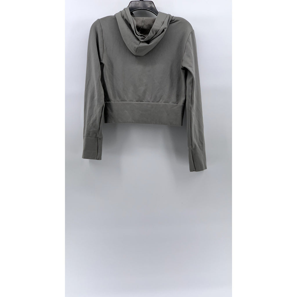 SWANK A POSH Women's Gray Pullover Long Sleeve Hooded Cropped Sweater SZ S