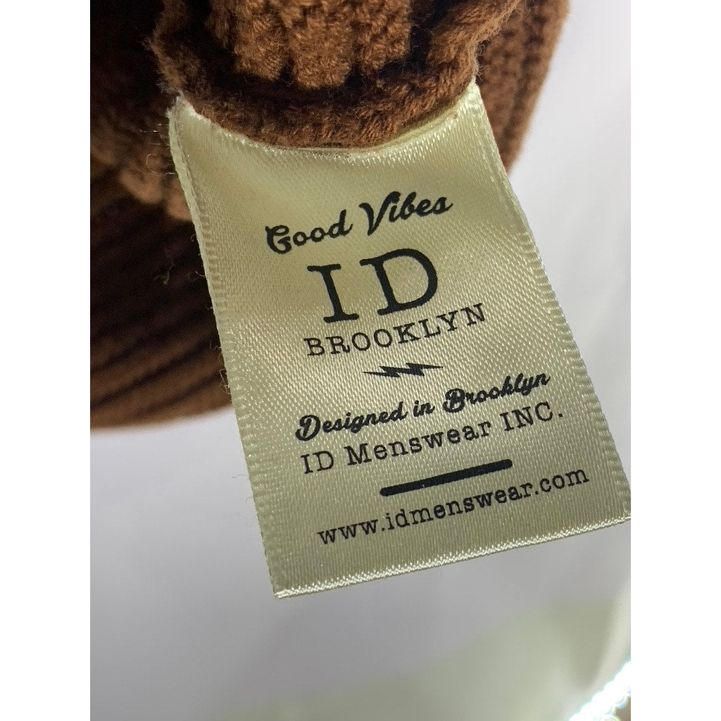 ID MENSWEAR Men's Brown Knit Crewneck Casual Pullover Sweater SZ M