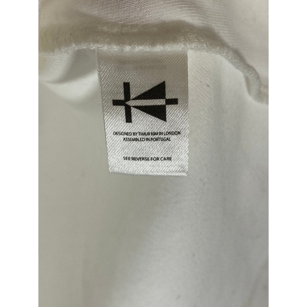 TIMUR KIM Women's White/Black/Red Striped Crewneck Short Sleeve Top SZ S