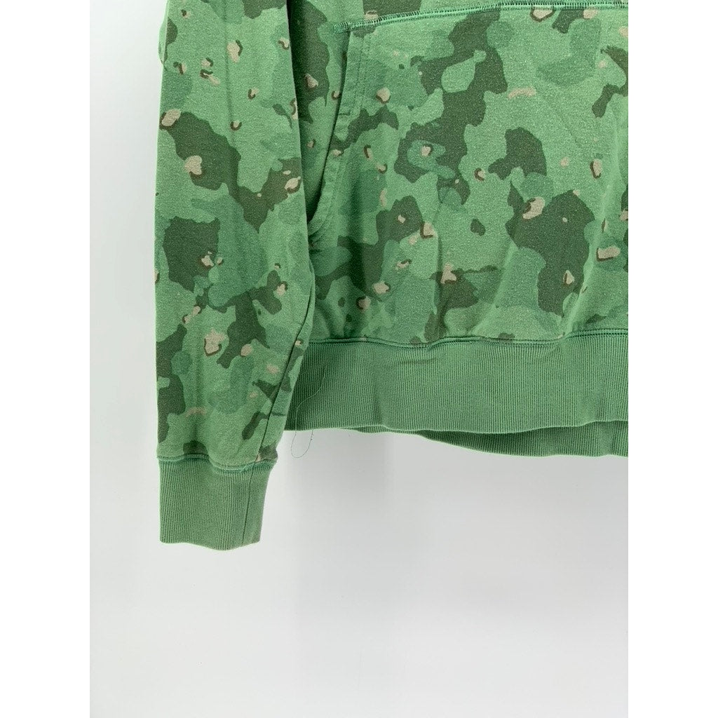 CHAMPION Men's Green Camo Print Global Explorer French Terry Hoodie SZ M