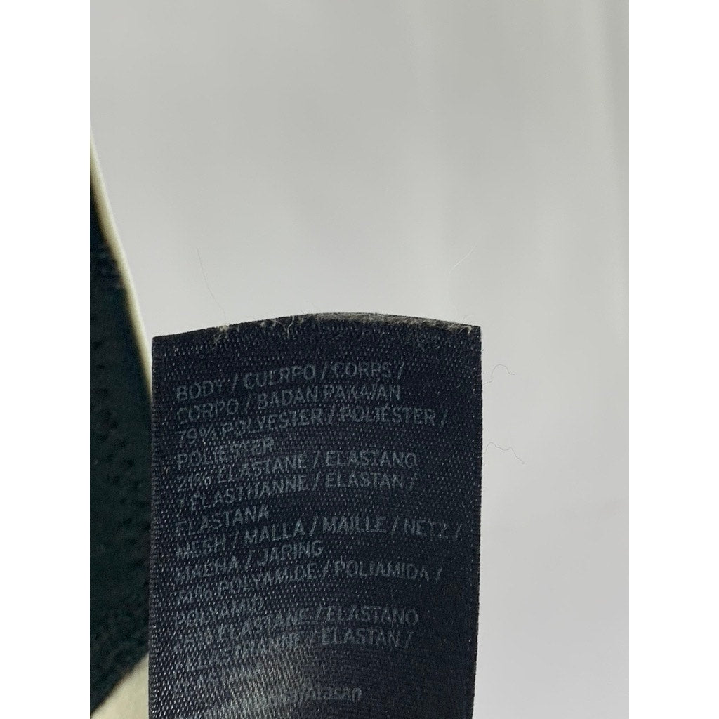 IVY PARK Women's Cream/Black Scoop-Neck Racerback Sport Bra SZ S