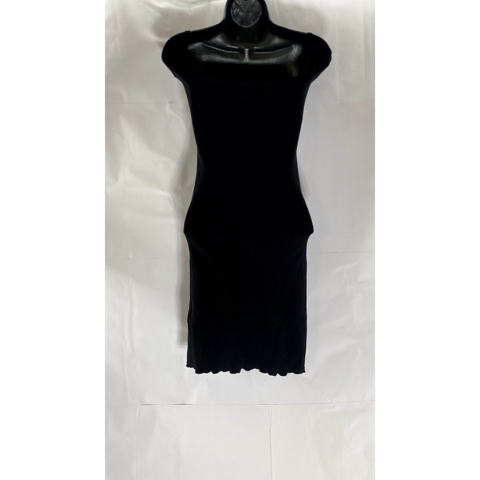 URBAN OUTFITTERS Women's Black Ribbed Tie-Front Short Sleeve Mini Dress SZ XS