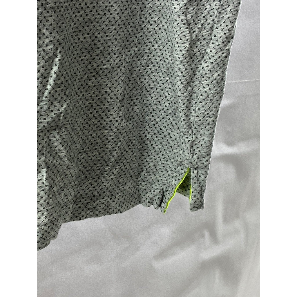 ARMANI EXCHANGE Men's Gray Micro Logo Short Sleeve Polo Shirt SZ L