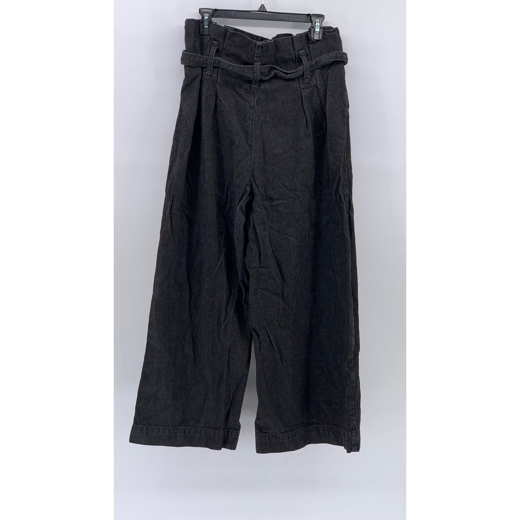 BDG URBAN OUTFITTERS Women's Black Denim Wide-Leg High-Rise Paperbag Jeans SZ 32