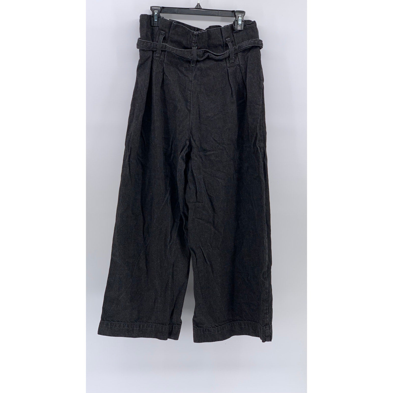 BDG URBAN OUTFITTERS Women's Black Denim Wide-Leg High-Rise Paperbag Jeans SZ 32