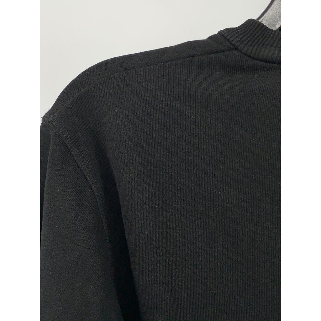 ASCOLOUR Men's Black Crewneck Embroidered Antler Classic Pullover Sweatshirt SZS