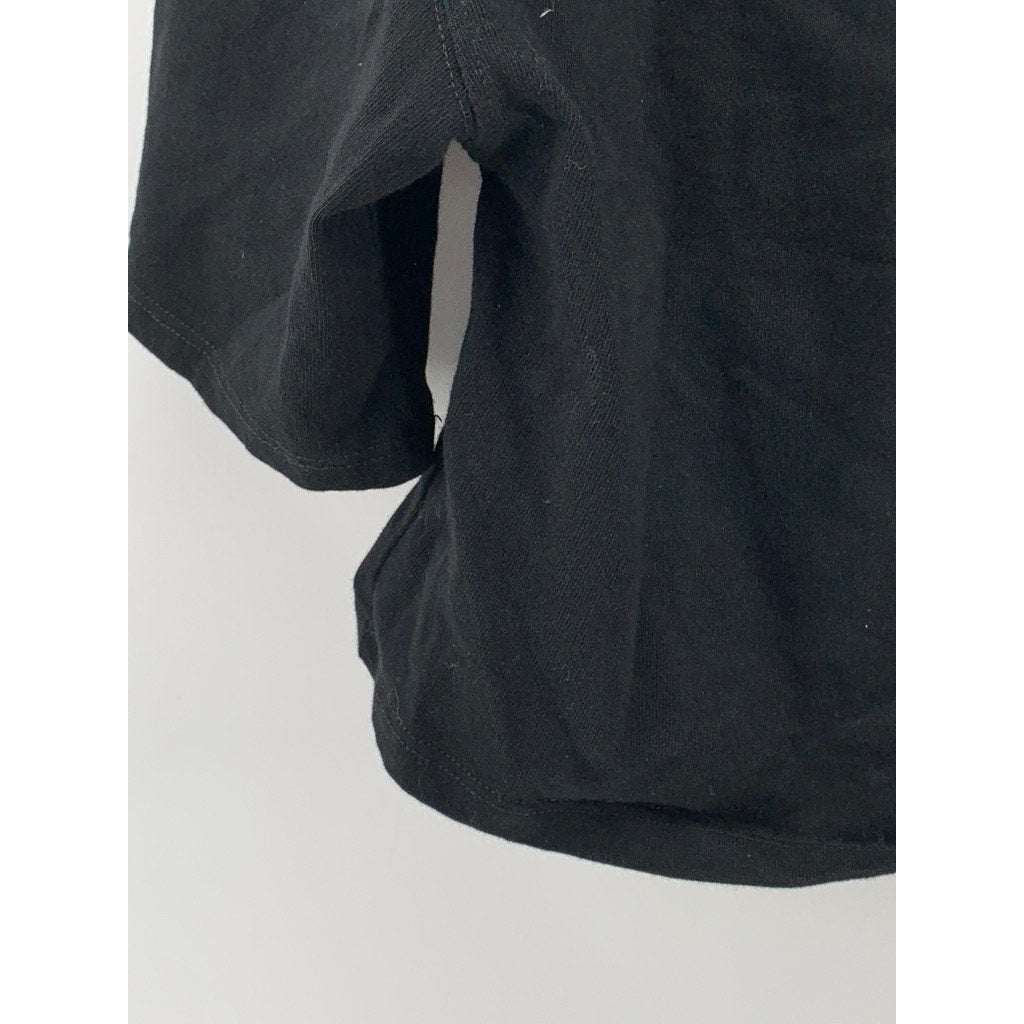 ZARA Women's Black Solid Crewneck Cropped T-Shirt SZ S