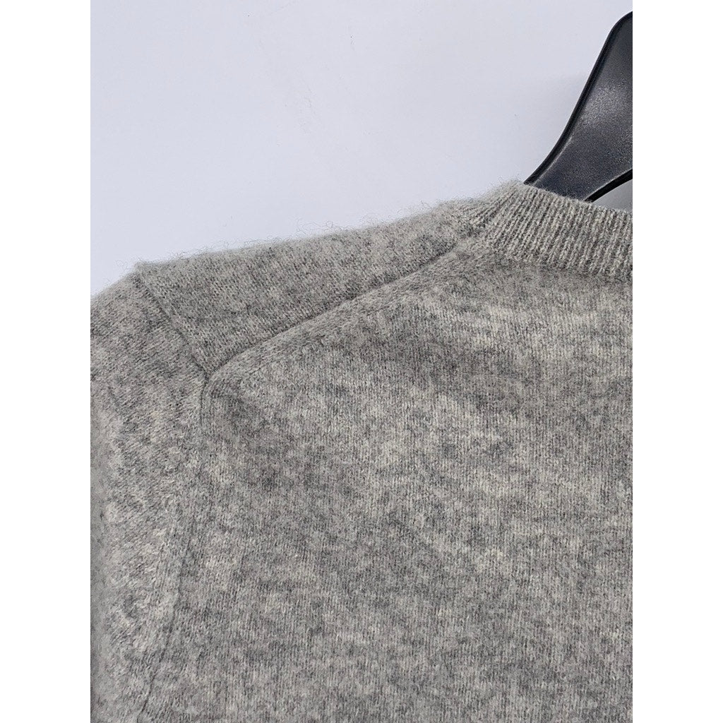 UNIQLO Women's Light Gray Cashmere Crewneck Long Sleeve Pullover Sweater SZ S