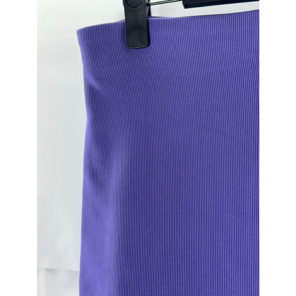 BUSSEM Women's Purple Ribbed Knit Pull-On Straight-Pencil Skirt SZ 38(USM)