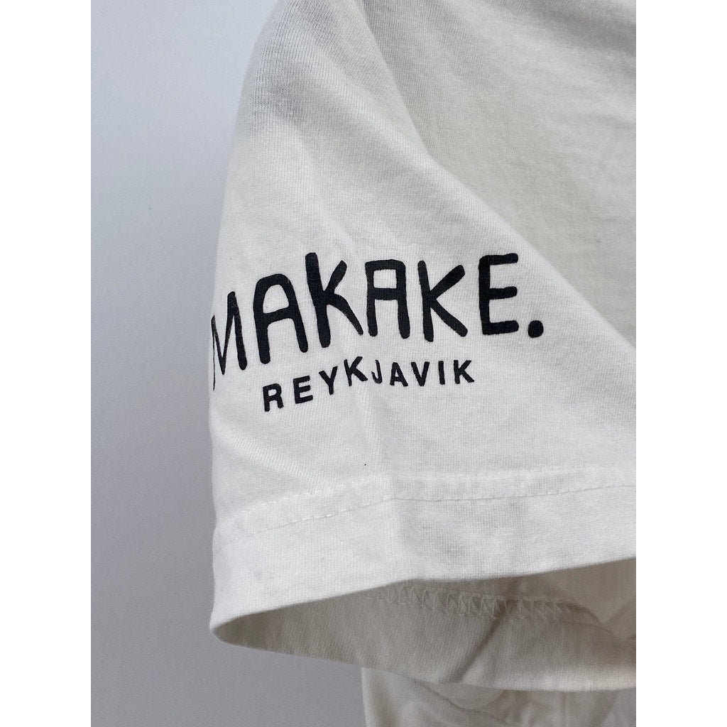 ROLY Men's White Bamboo Head Graphic Crewneck Short Sleeve Casual T-Shirt SZ M