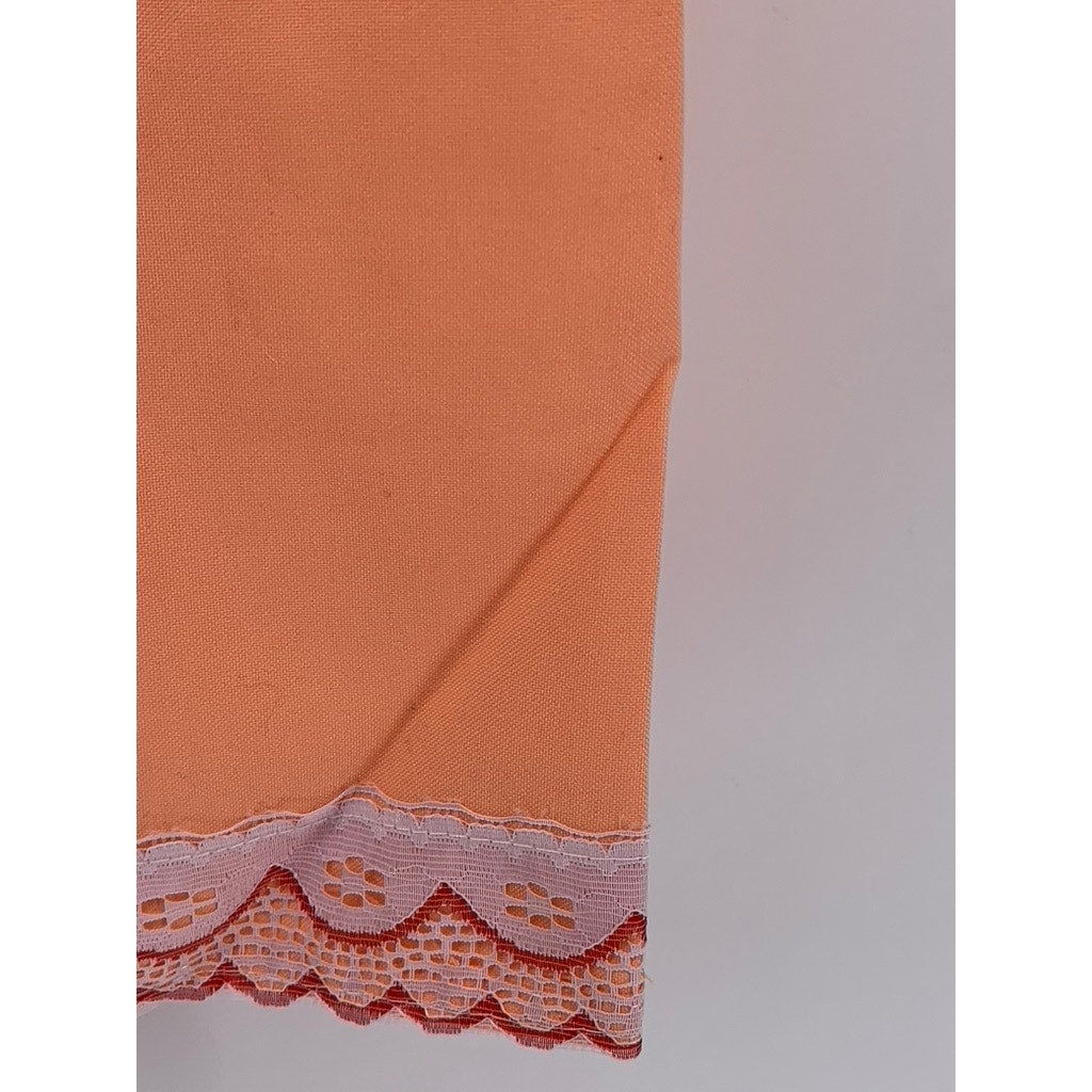 UNBRANDED Peach Embroidered Floral Pillow Case