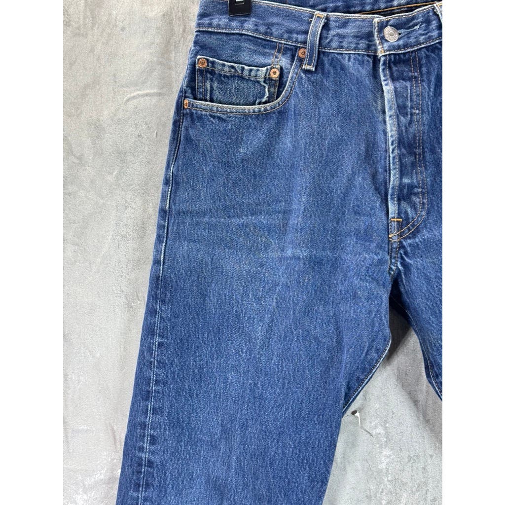 LEVI'S Men's Indigo Worn In Blue Vintage 501 Button-Fly Denim Jeans SZ 34X30