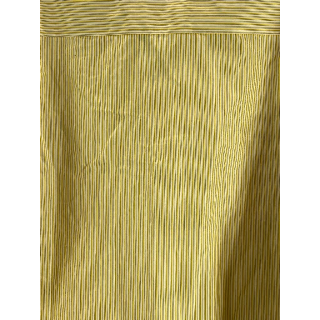 IKE BEHAR Men's Yellow Pinstripe Cotton Button-Up Long Sleeve Shirt SZ L