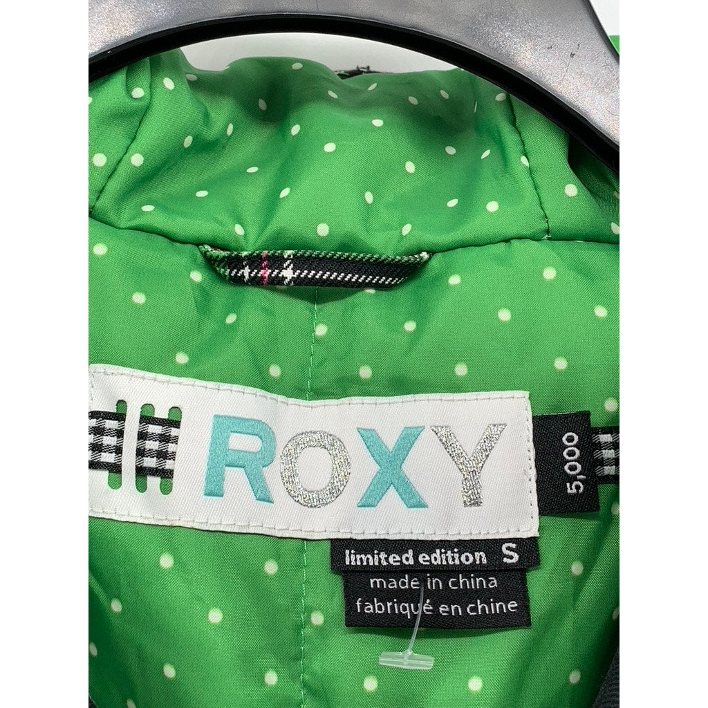 ROXY Women's Green Plaid Limited Edition Zip-Up Hooded Jacket SZ S