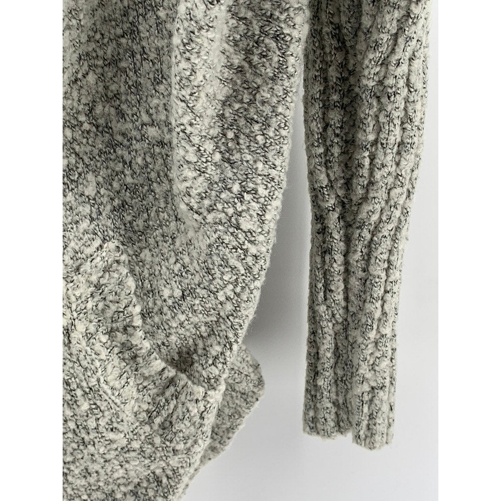 RDI Women's Gray Marled Cowl-Neck Asymmetrical Poncho SZ L