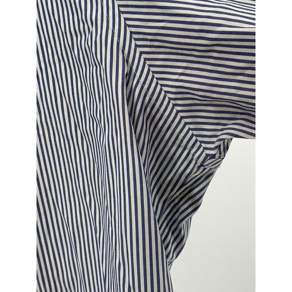 BROOKS BROTHERS Men's Blue-White Striped Button-up Long Sleeve Shirt SZ 17.5-34