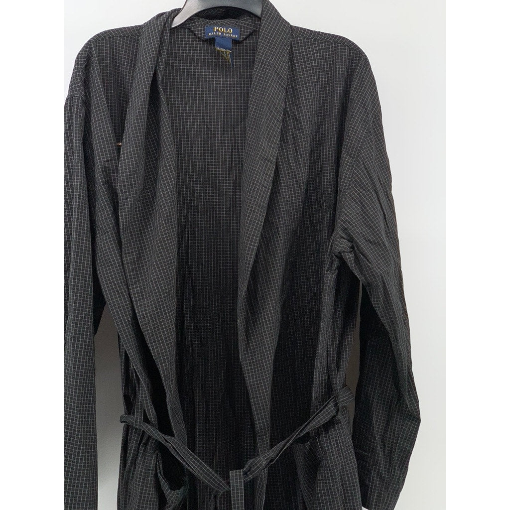POLO RALPH LAUREN Men's Black Gingham Robe SZ S/M
