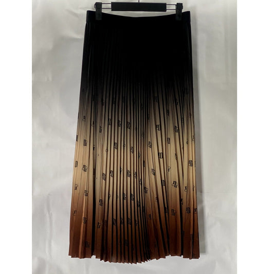 MUNTHE Women's Brown Ombre Aydence Pleated Pull-On Midi Skirt SZ S