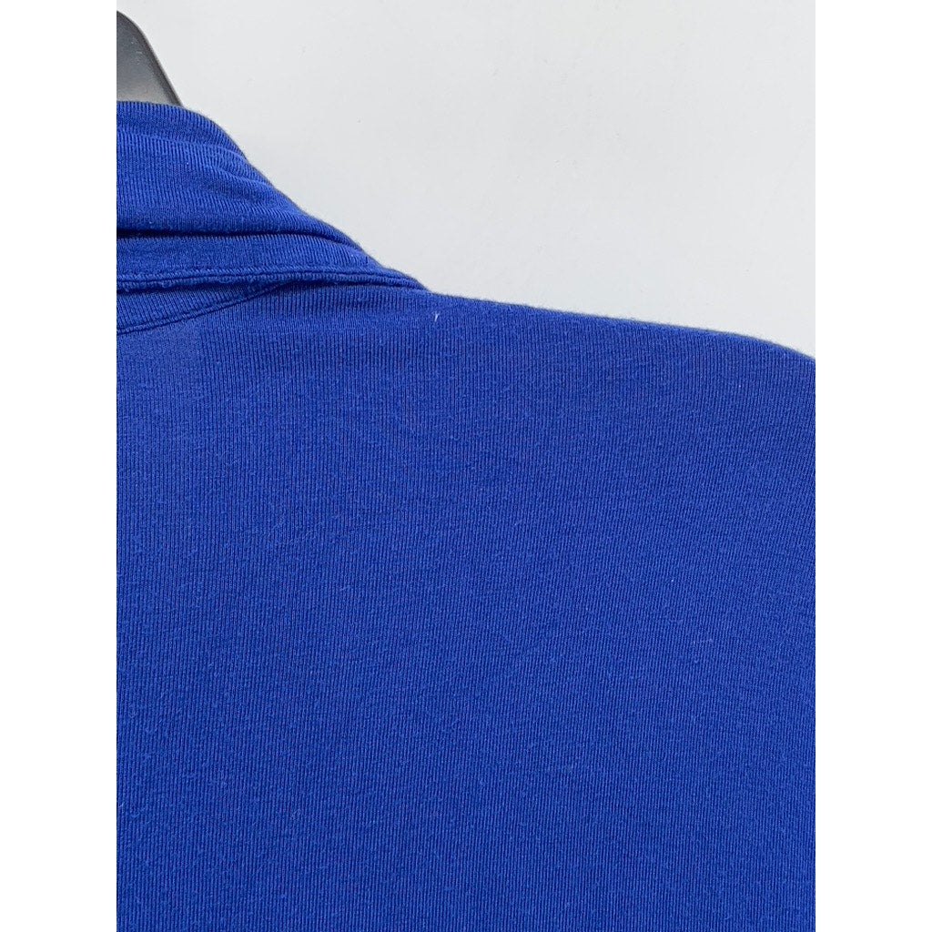 SOFT SURROUNDINGS Women's Royal Blue Pleated Long Sleeve Buttonp-Up Top SZ M