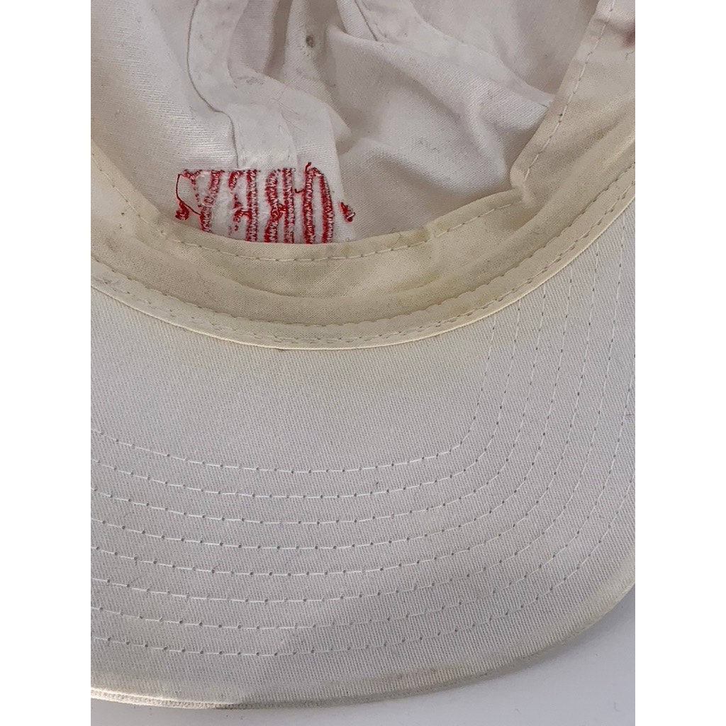 OBEY Men's White-Red Embroidered Logo Adjustable Hat SZ OS