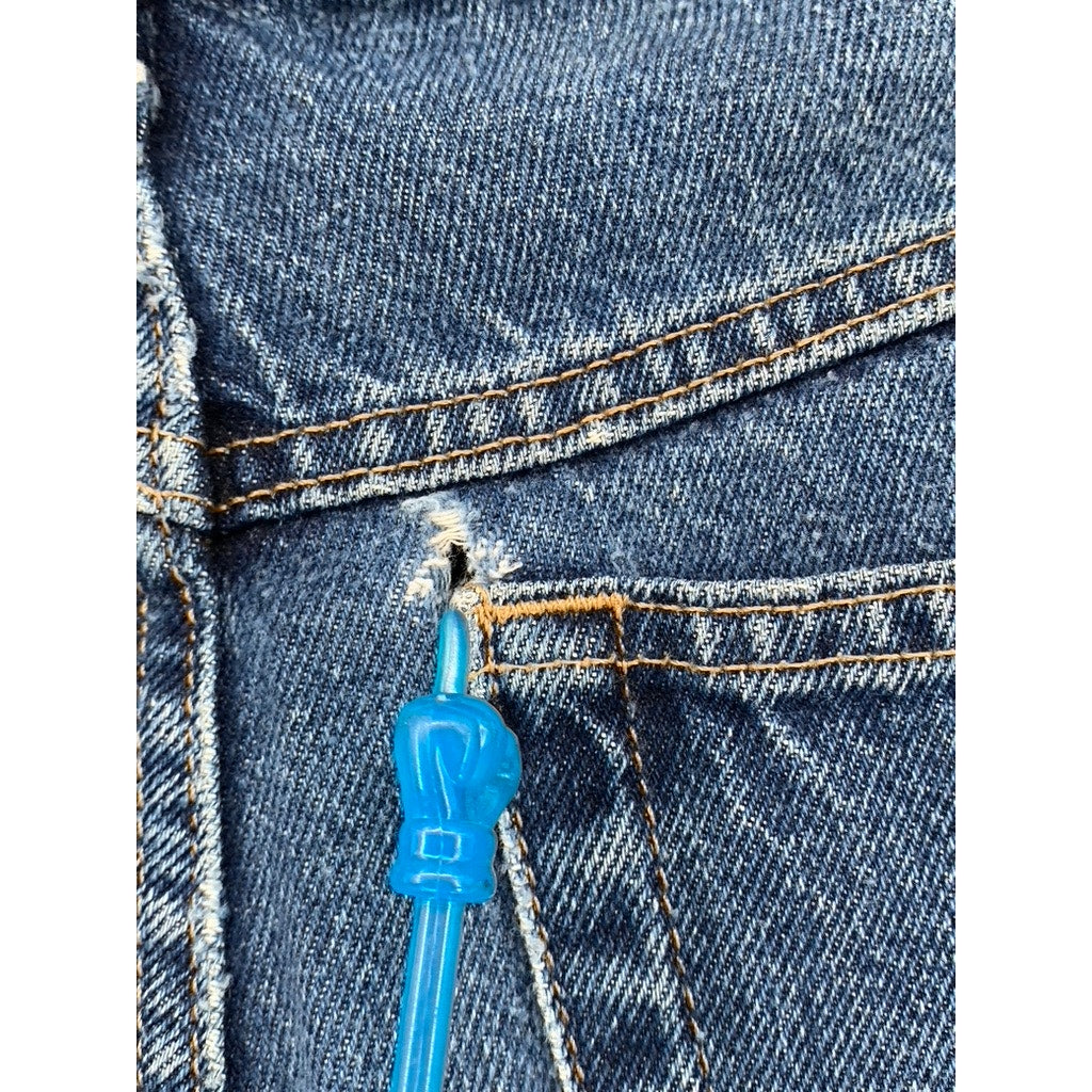 WRANGLER Men's Blue Vintage Distressed Regular-Fit Jeans SZ 33X30