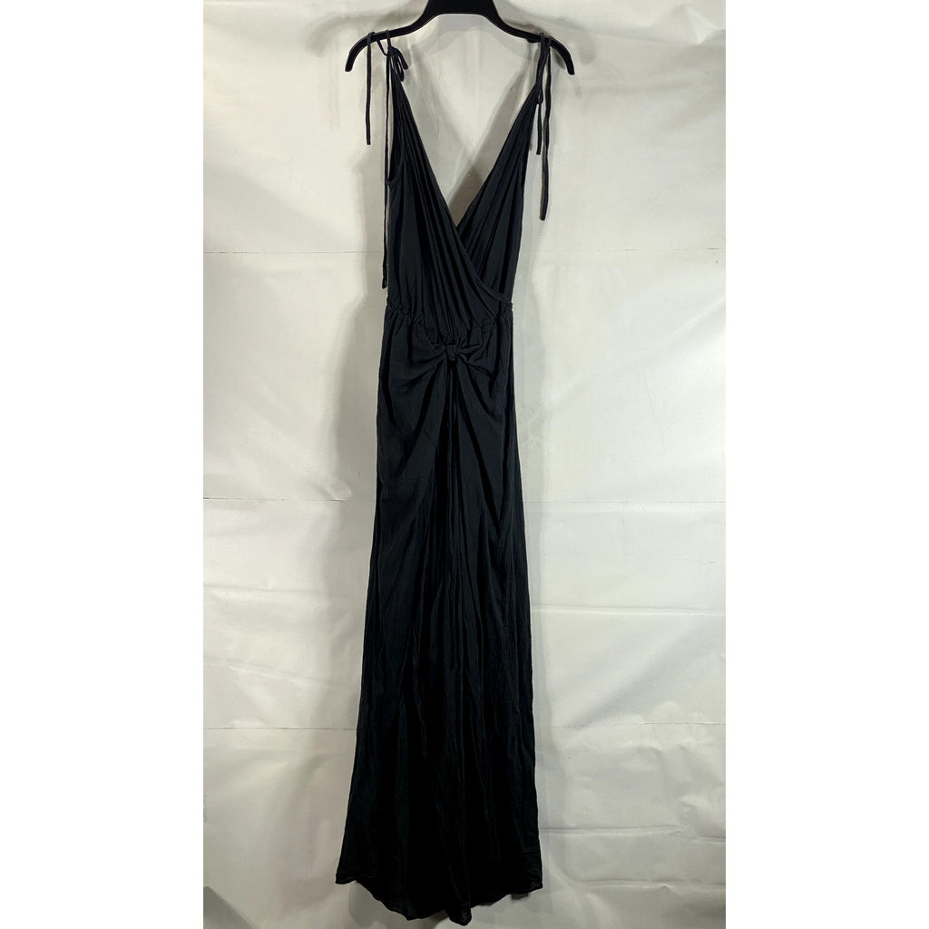UNBRANDED Women's Black Sleeveless Plunge V-Neck Jumpsuit SZ M