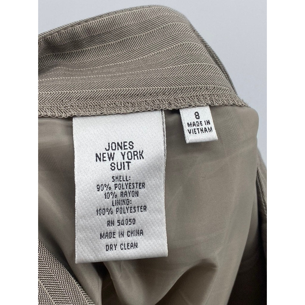 JONES NEW YORK Women’s Gray Pinstripe Straight-Leg Regular Fit Dress Pants SZ 8