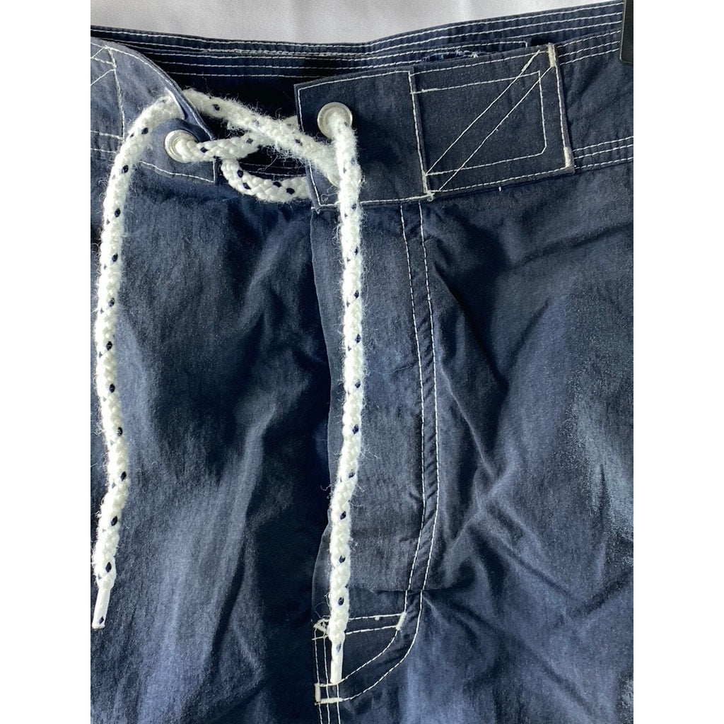 TOMMY HILFIGER Men's Vintage Navy-Cream International Games Board Shorts SZ M