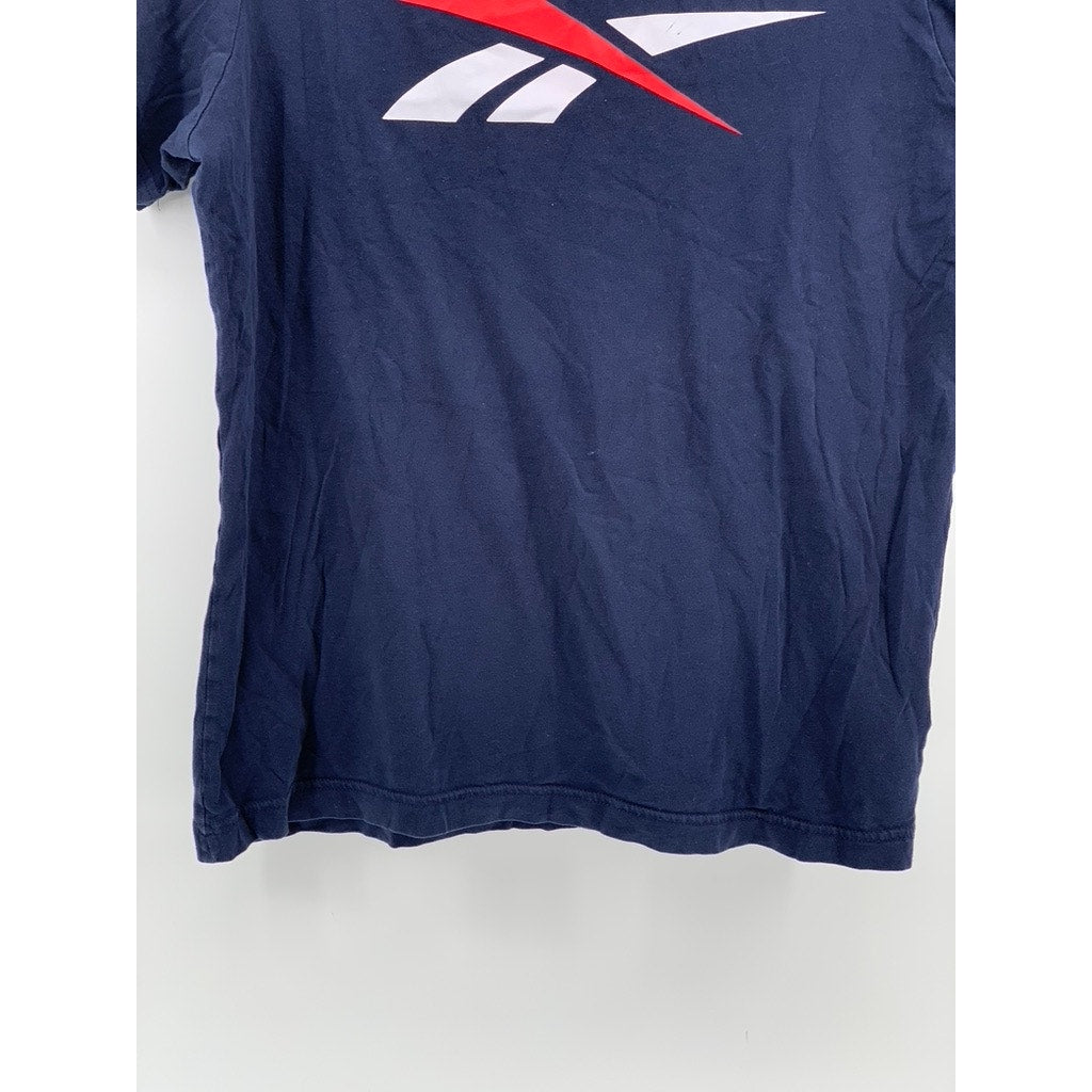 REEBOK Men’s Navy Logo Crewneck T-Shirt SZ M