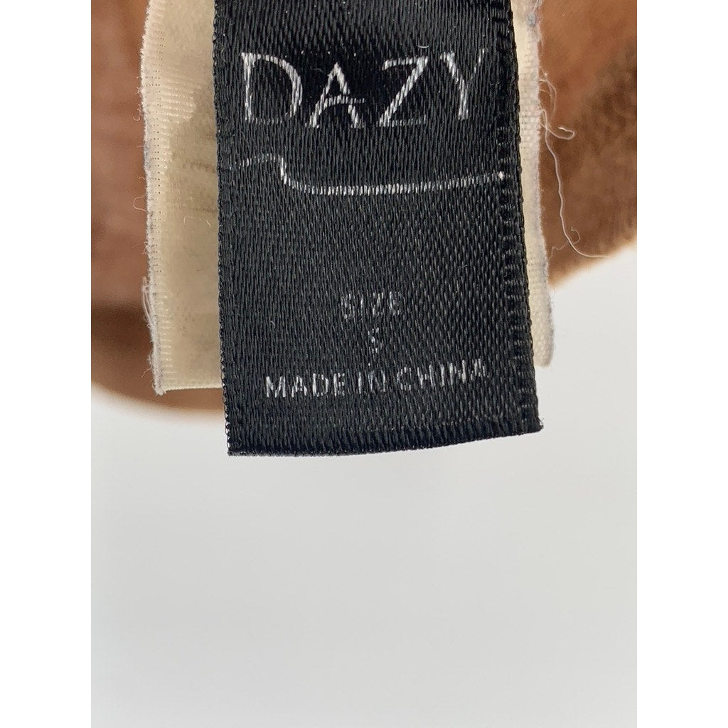 DAZY Women's Brown Crewneck Casual Long Sleeve Top SZ S