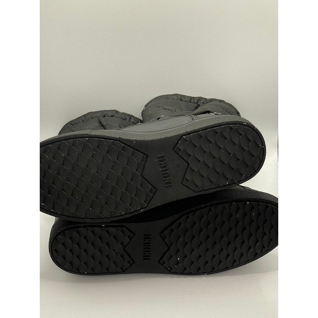 INUIKII Women's Black Tall Lace-Up Quilted Winterwear Boots SZ US9